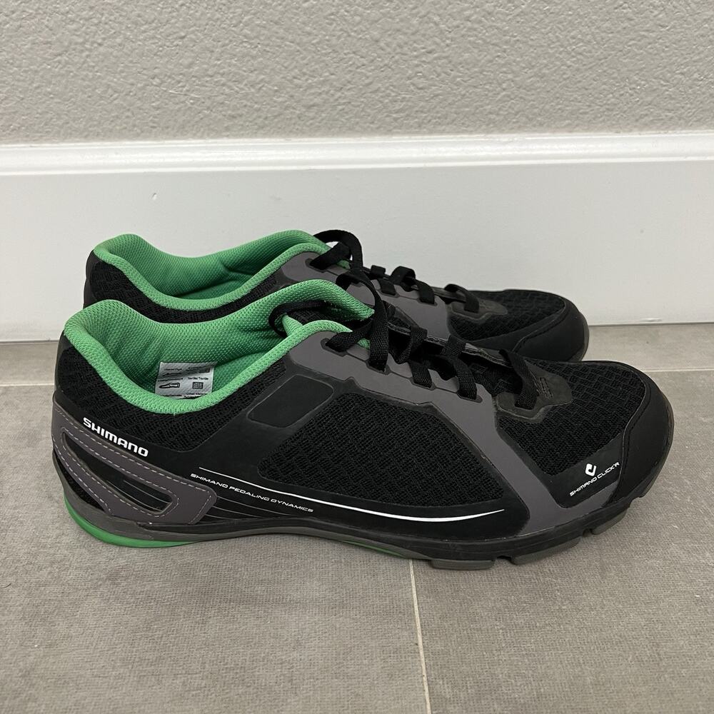 SHIMANO SH-CT41L Mens Size 9.7 Green Black Outdoor Cycling Cleats Shoes
